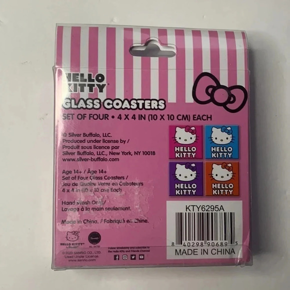 HELLO KITTY Drink Coasters Set of 4 New in box - Picture 1 of 4